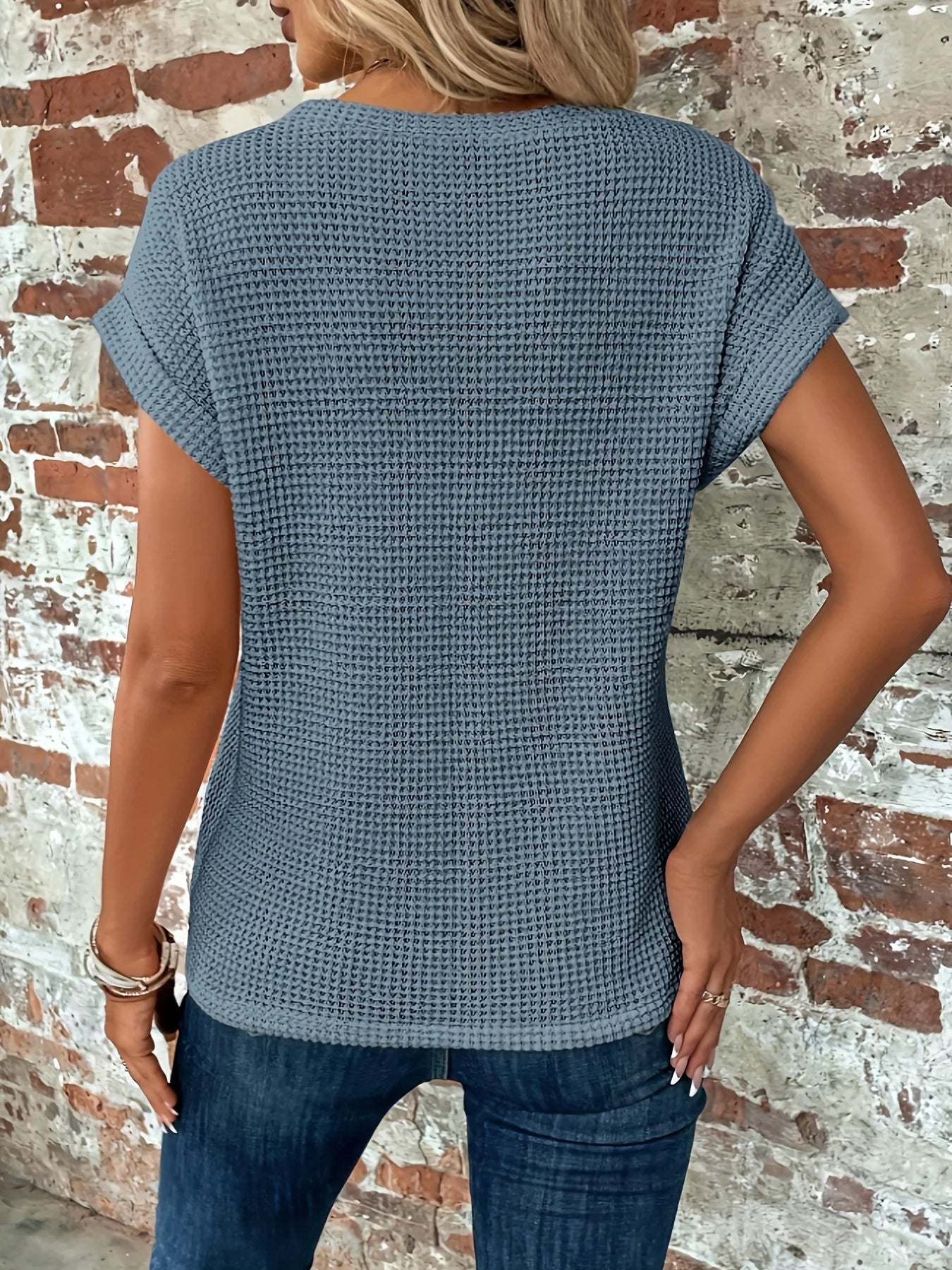 Monroe Waffle Knit Twist Tee