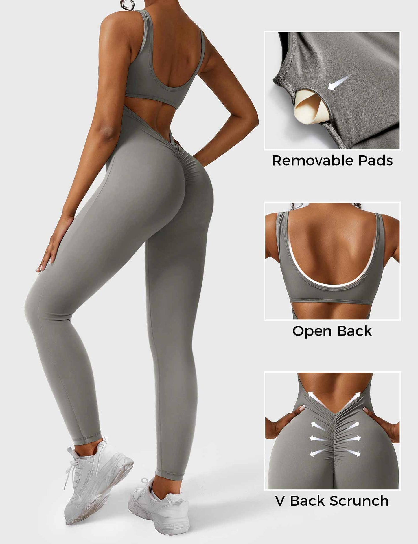 Yeoreo Lizvette V-Back Skinny Jumpsuit
