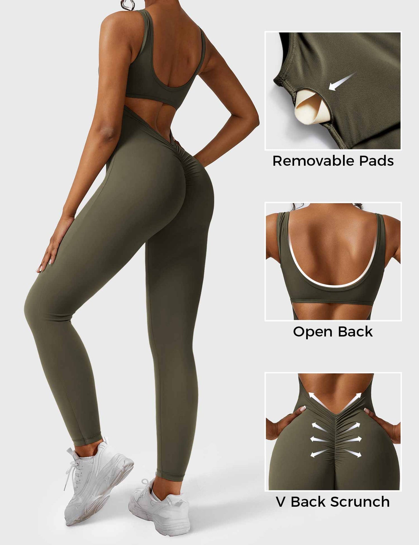 Yeoreo Lizvette V-Back Skinny Jumpsuit