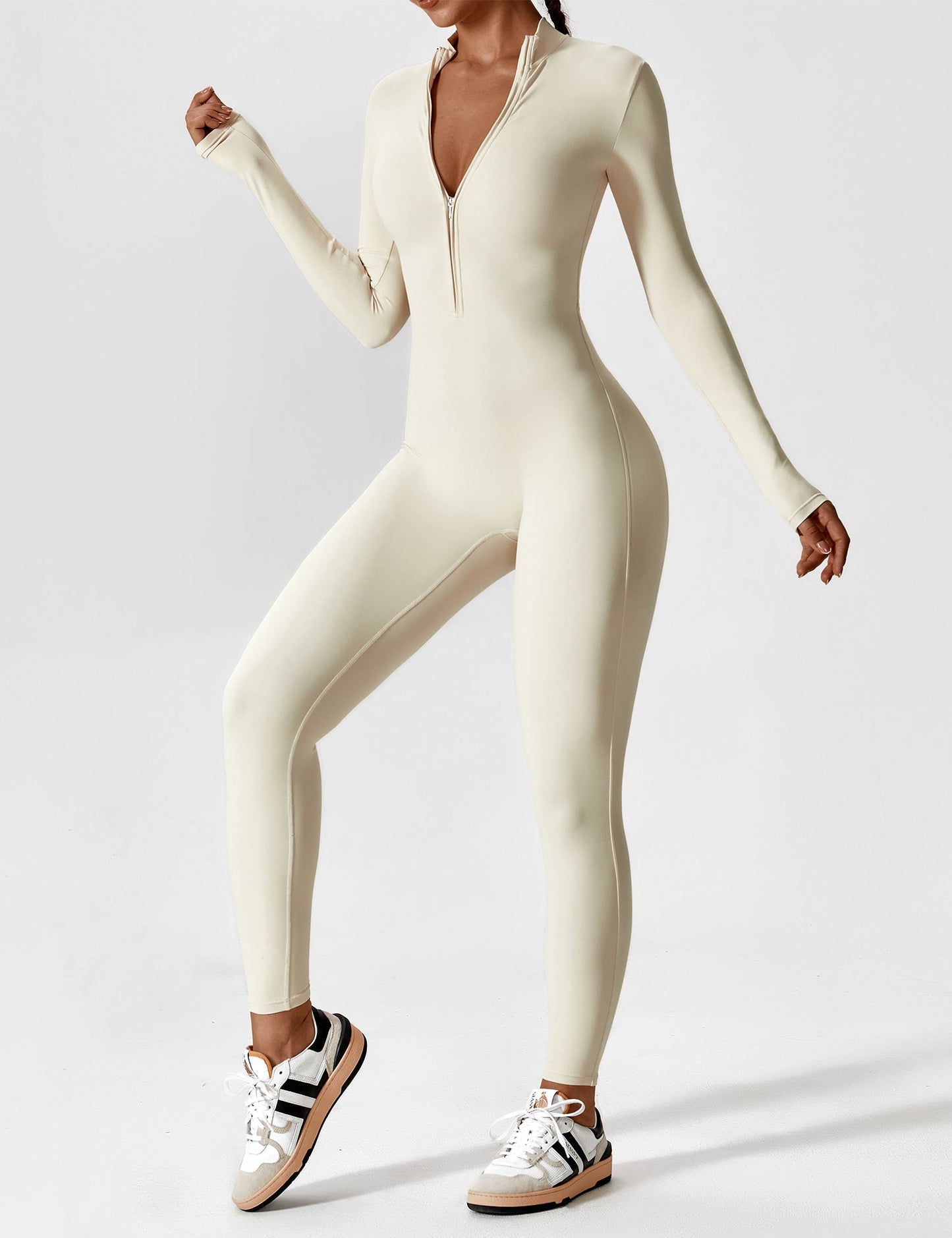 Yeoreo Long Sleeve Zipper Jumpsuit