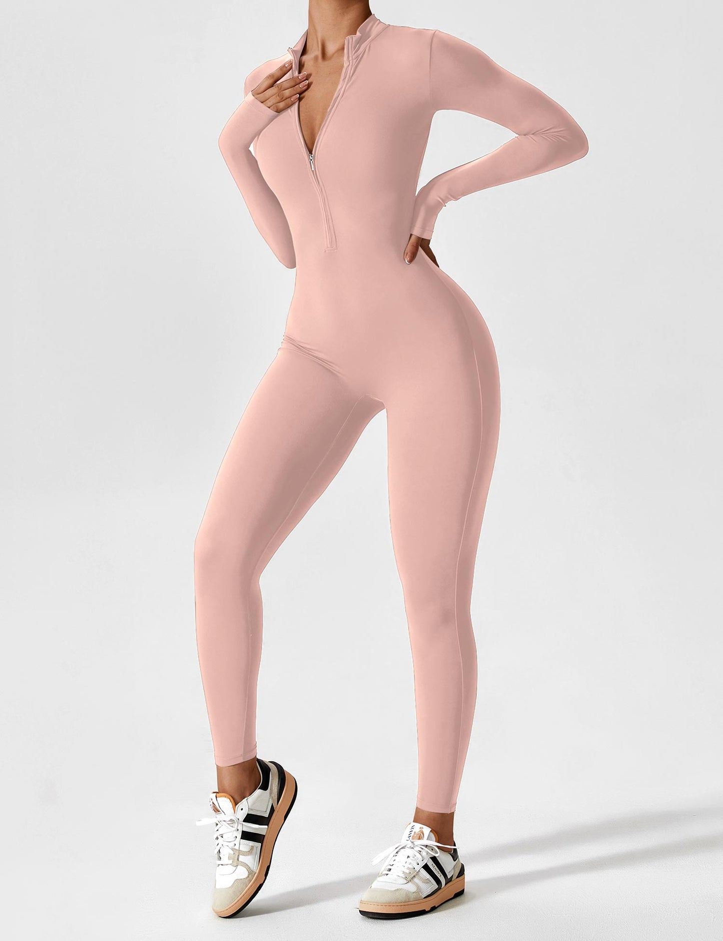 Yeoreo Long Sleeve Zipper Jumpsuit
