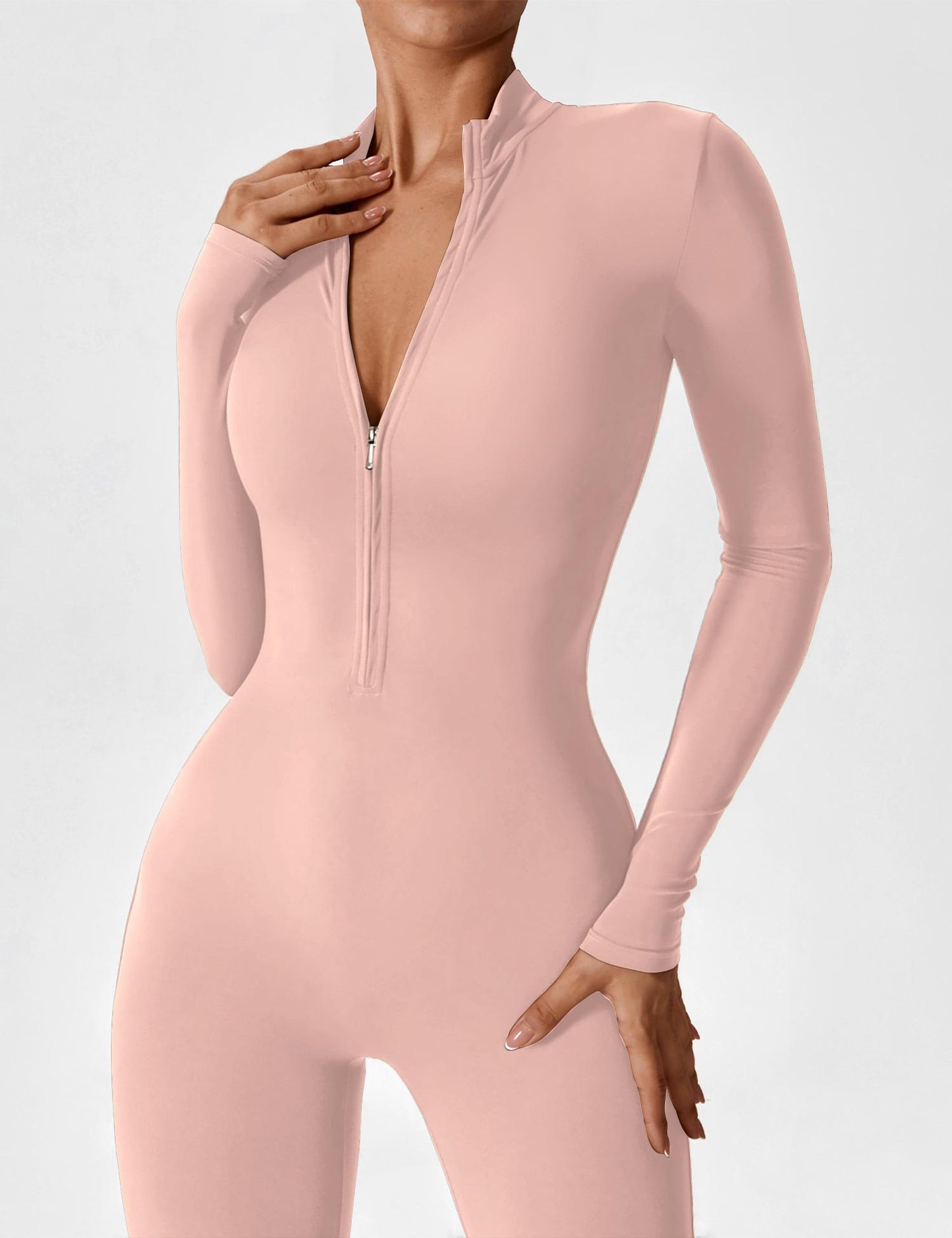 Yeoreo Long Sleeve Zipper Jumpsuit