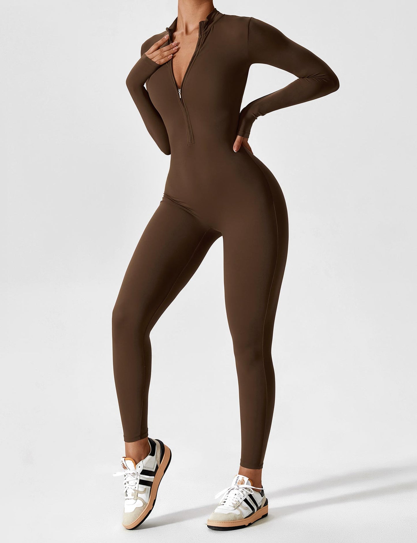 Yeoreo Long Sleeve Zipper Jumpsuit