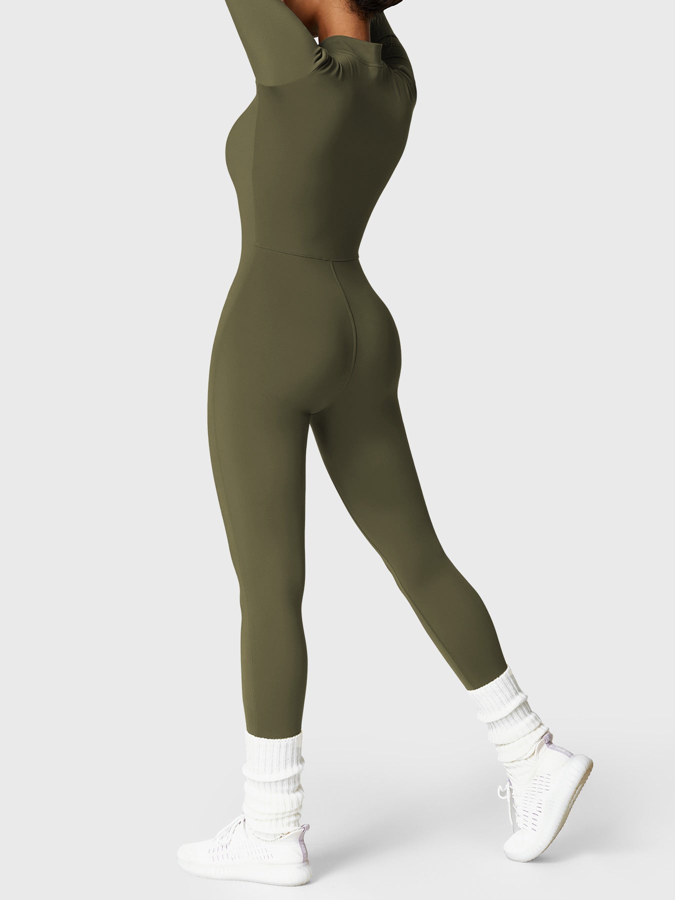 Yeoreo Belle Fleece Long Sleeve Zipper Jumpsuit