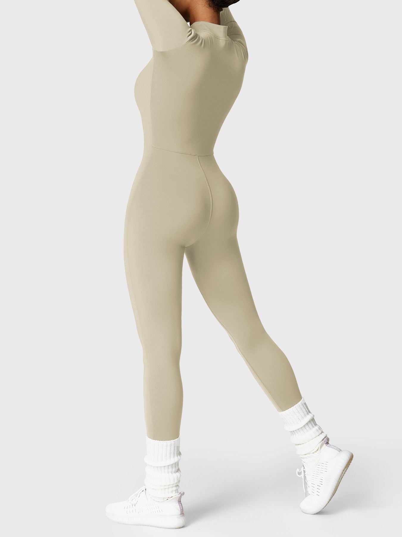 Yeoreo Belle Fleece Long Sleeve Zipper Jumpsuit