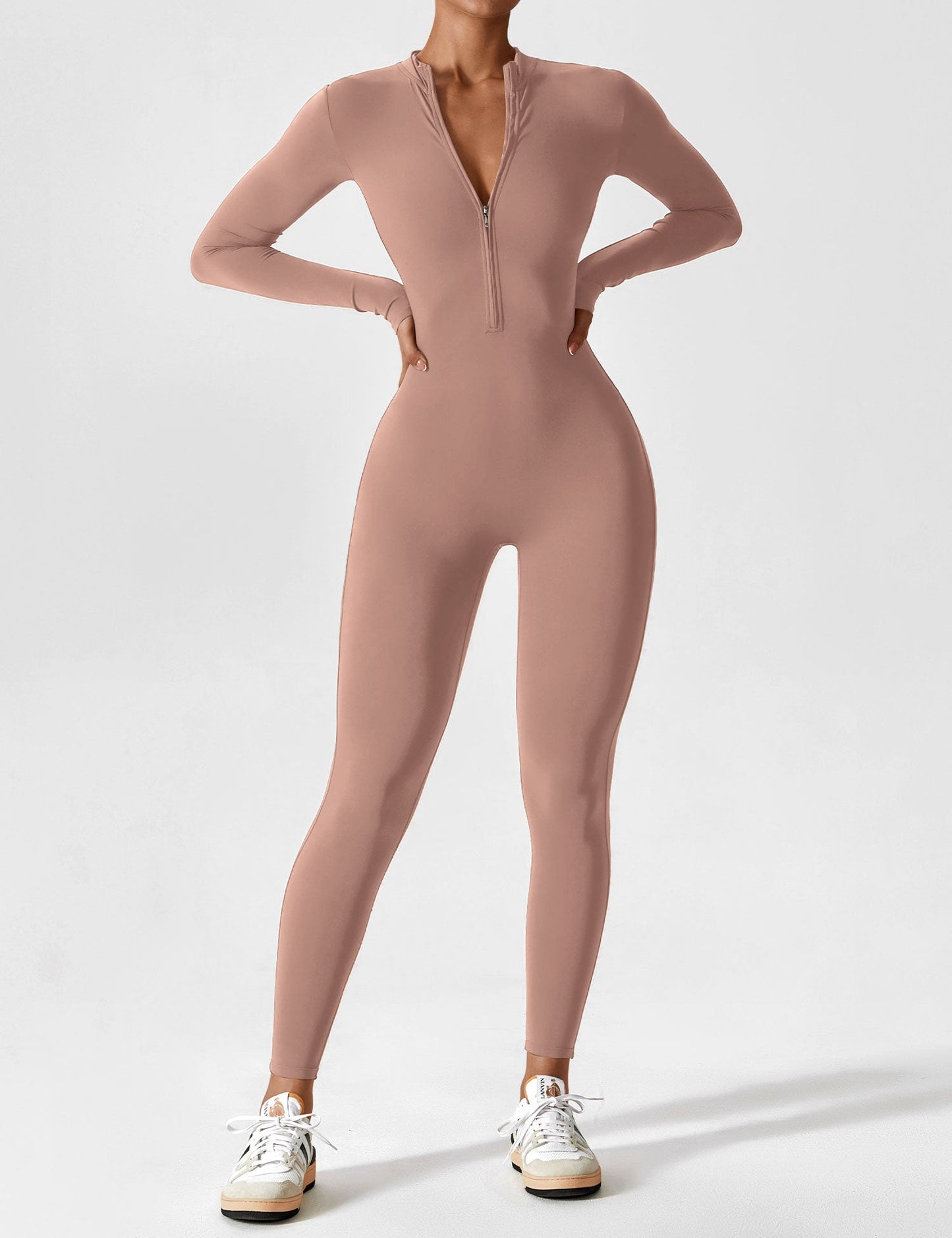 Yeoreo Long Sleeve Zipper Jumpsuit