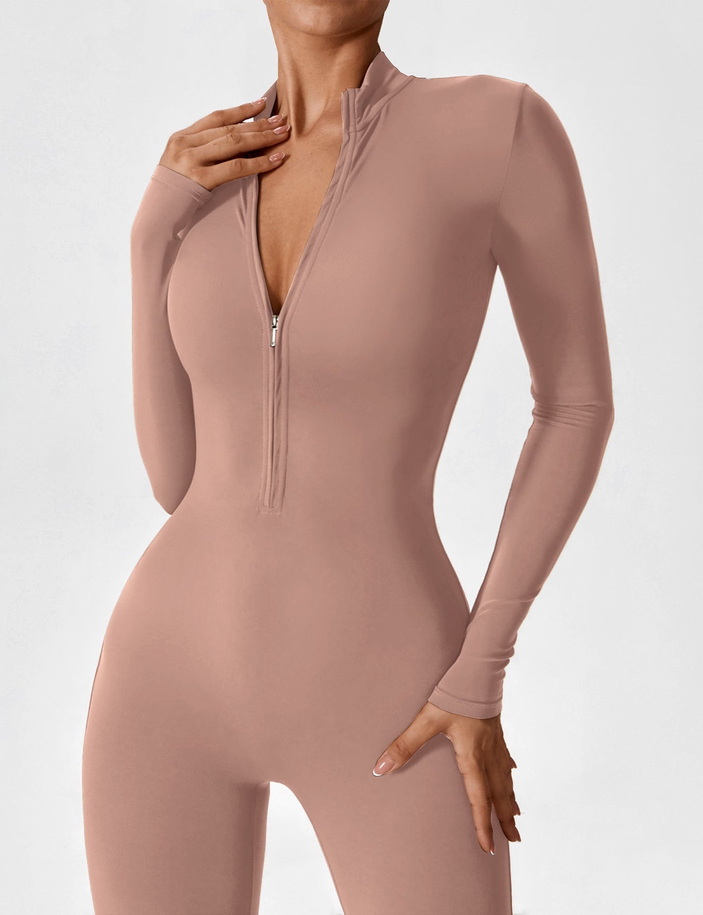 Yeoreo Long Sleeve Zipper Jumpsuit