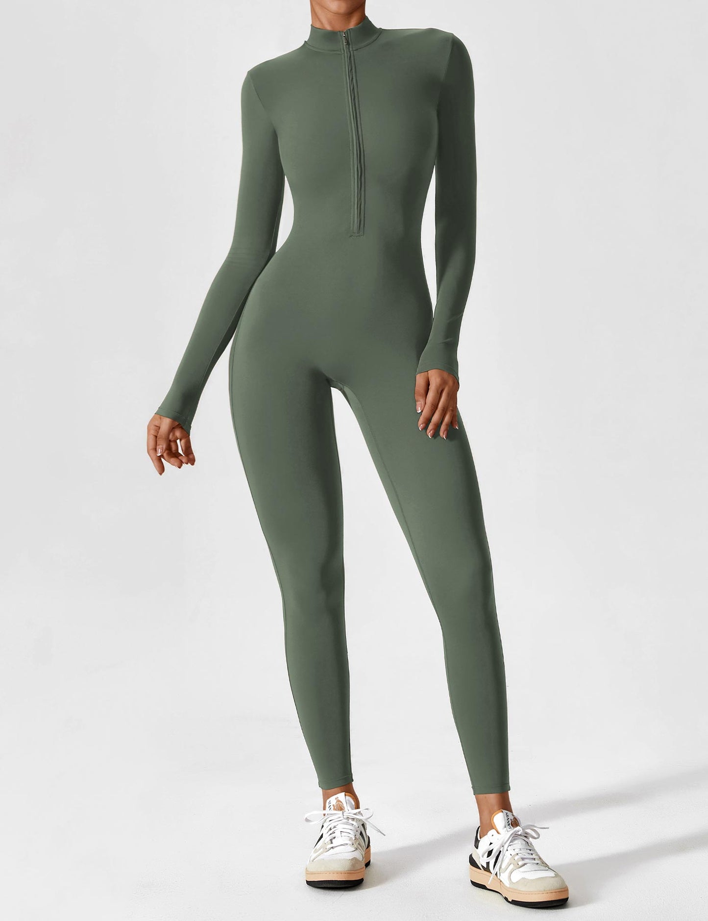 Yeoreo Long Sleeve Zipper Jumpsuit