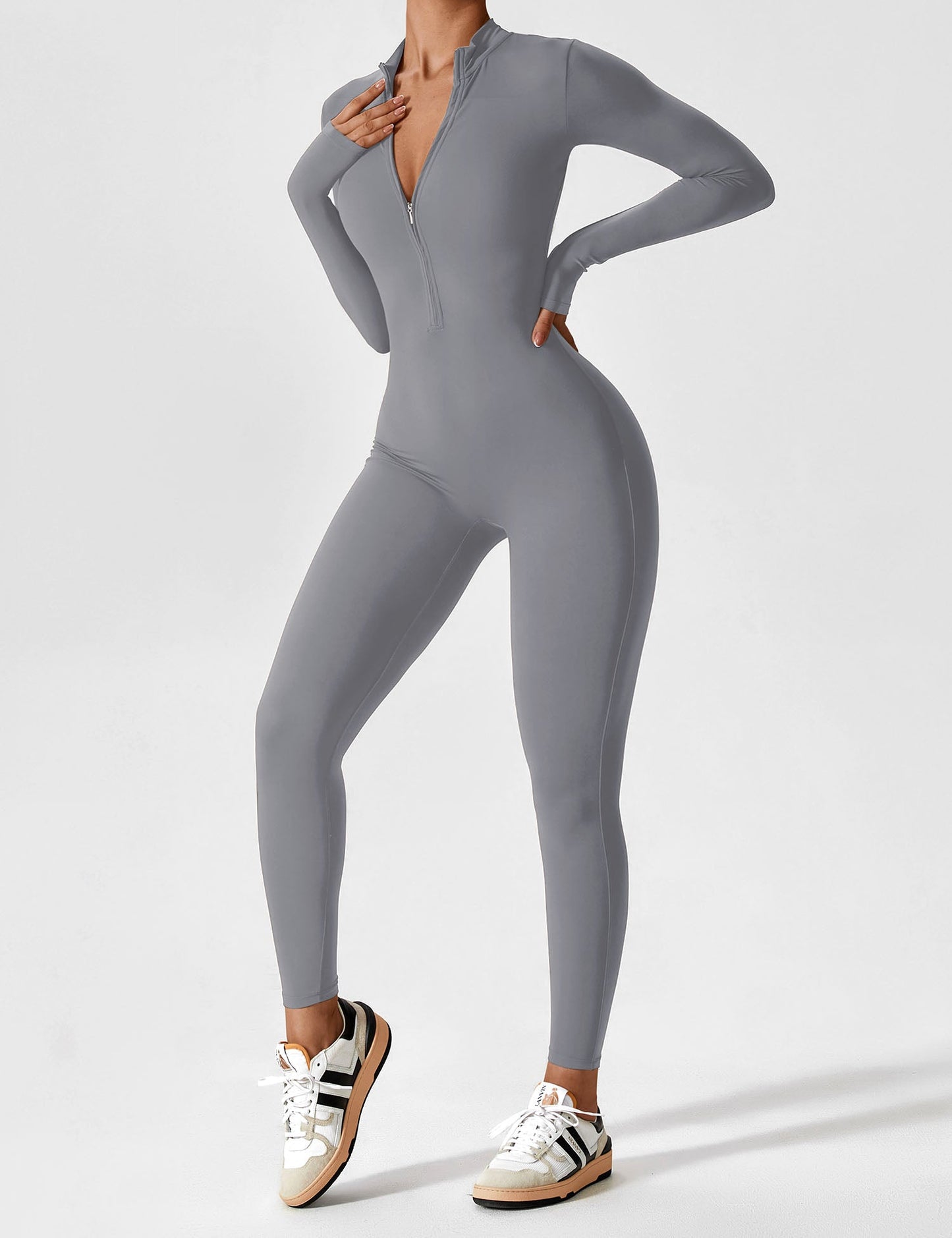 Yeoreo Long Sleeve Zipper Jumpsuit