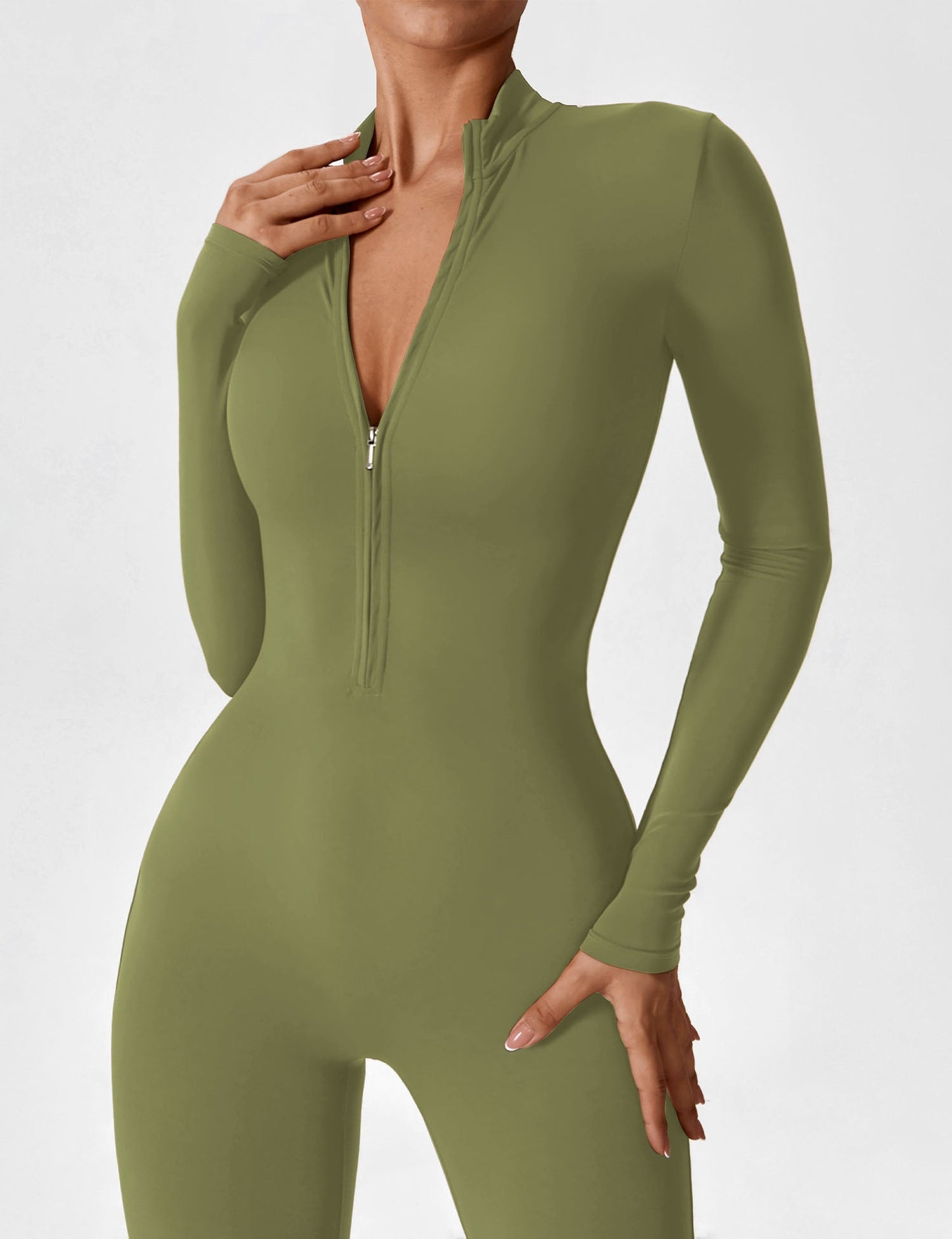 Yeoreo Long Sleeve Zipper Jumpsuit