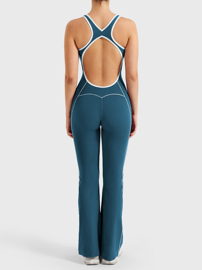 Yeoreo Antonia Contrast Trim Flared Jumpsuit