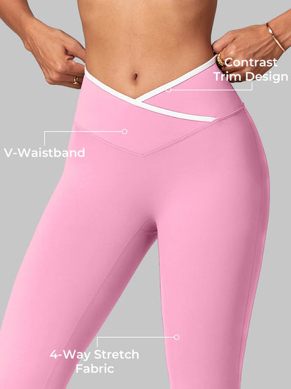 Yeoreo Alberta Contrast Trim Flare Leggings
