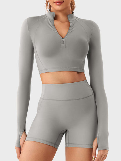 Yeoreo Clementine Zip Crop & Shorts Active Sets