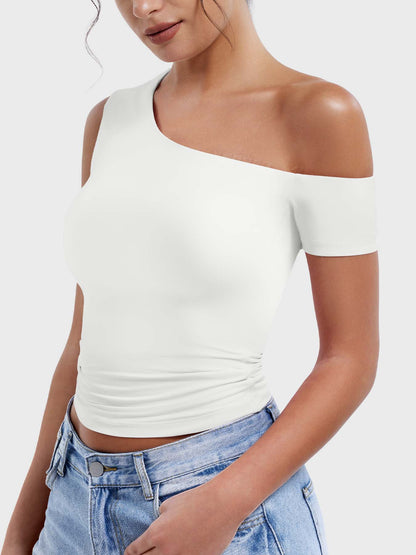 Yeoreo Abigil One-Shoulder Sleeve Top